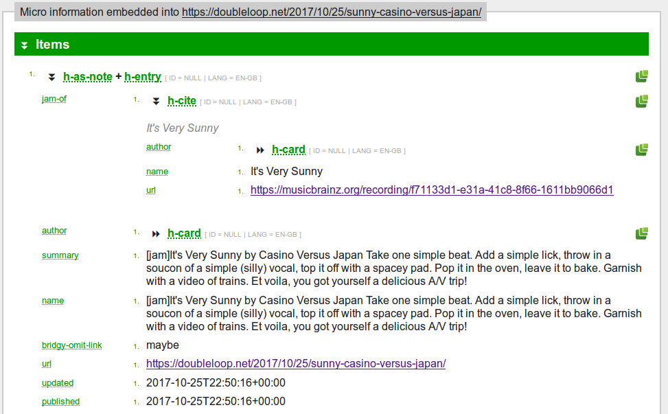 Jam Microformats Screenshot